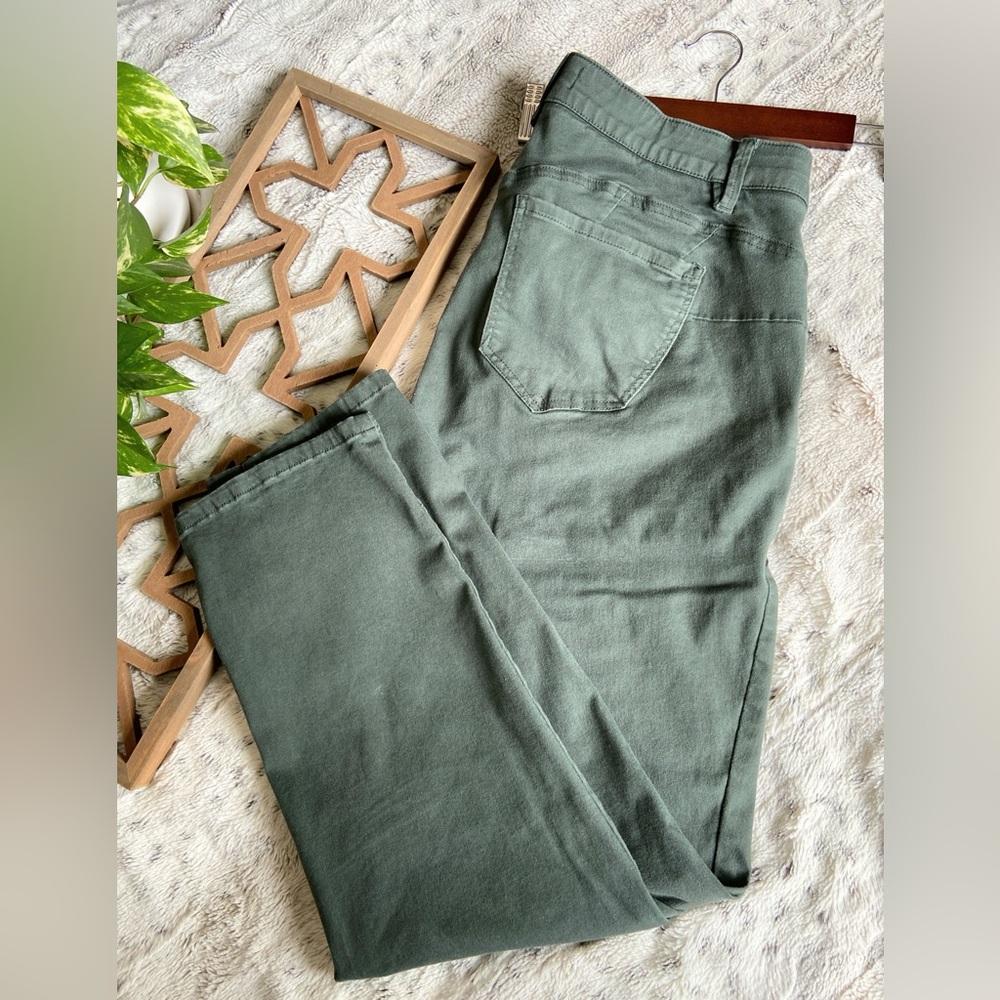 DEMOCRACY Natalie Ab Solution Straight Leg Colored Jean 18W | Dark Green